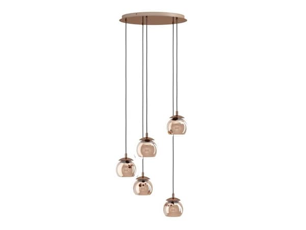 EGLO ROCAMAR 1 kluster E27 5L koppar/klarglas