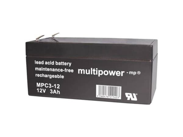 Multipower MPC3-12 blybatteri 12 V 3 Ah