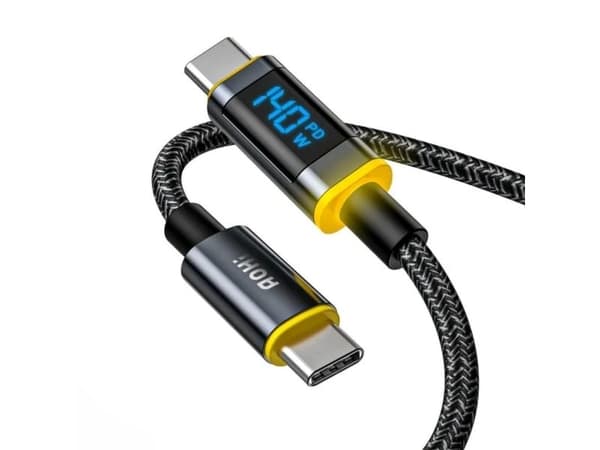 AOHI USB Cable AOHI AOC-L010 USB-C to USB-C Cable 100W 1.2m with Display (Black)