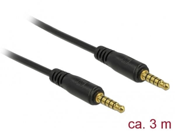 DeLOCK 85698, 3.5mm, Uros, 3.5mm, Uros, 3 m, Musta
