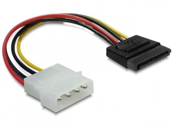 Delock - Strømadapter - SATA-strøm (hann) til 4-pin intern strøm (hann) - 6 cm