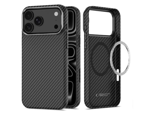 Tech-Protect Ion Carbon MagSafe Case for iPhone 18 Pro Max / 17 Pro Max - Black and Silver
