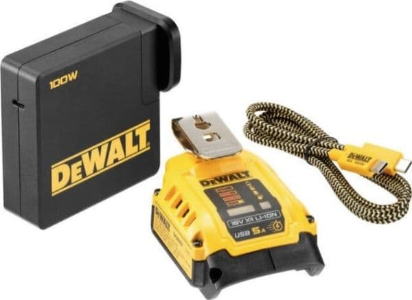 DeWALT DCB094K - Strömadapter - 5 A - 2 utdatakontakter (USB, USB-C)