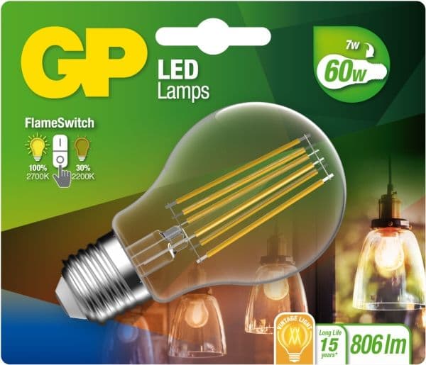 GP Lighting LED FlameSwitch E27 7W (60W) 806 lm GP 085317