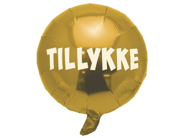 Guld folieballon Tillykke