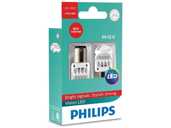 Philips Vision P21/5W 12V LED stop rød - Sæt