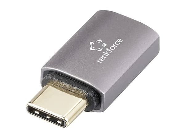 Renkforce RF-3778880, USB-C, USB-C, Harmaa