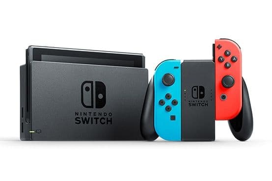 Nintendo Switch V2 - Spilkonsol - Full HD - 32GB - sort / neonrød / neonblå