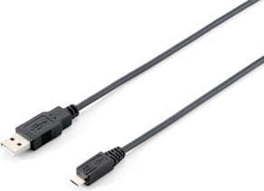 Equip 128594, 1 m, USB A, Micro-USB B, USB 2.0, Hane/Hane, Svart