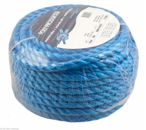 Polyrep 3-slått hobby 6 mm 30 m rulle blå