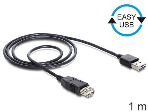 DeLOCK EASY-USB - USB forlængerkabel - USB (hun) til USB (han) - 1 m - lajittelu