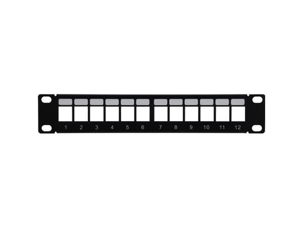 InLine 10" tomt panel 12-veis for Keystone-moduler 1U svart (10112A)