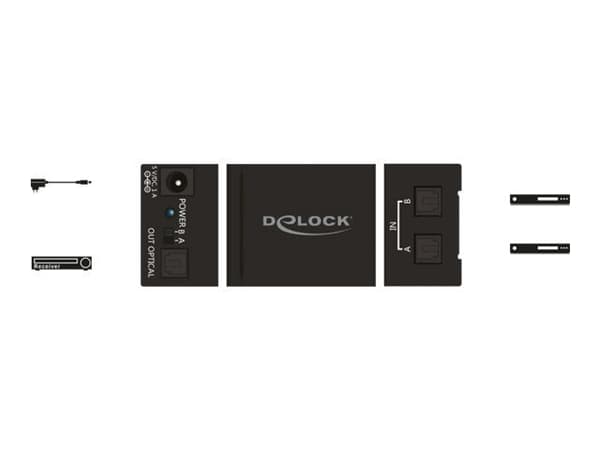 Delock TOSLINK Switch - Lydsvitsj - 2 x TOSLINK - stasjonær
