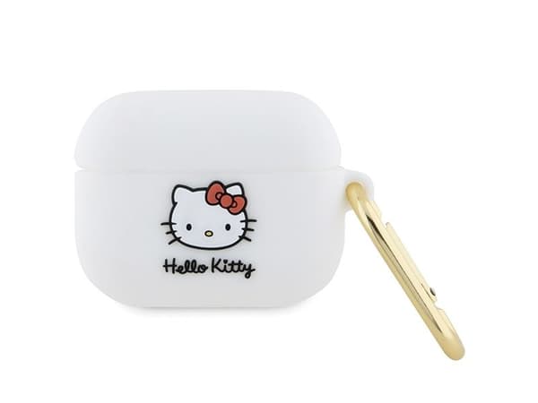 Hello Kitty silikon 3D Kitty-hode-deksel til AirPods Pro - hvit