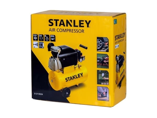 STANLEY oljekompressor 24L/2.0KM/8BR 210 l/min