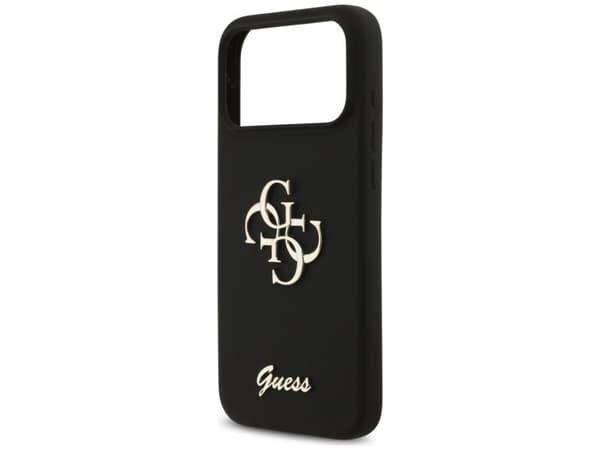 Guess silikon Big 4G Script-fodral för iPhone 17 Pro Max - Svart