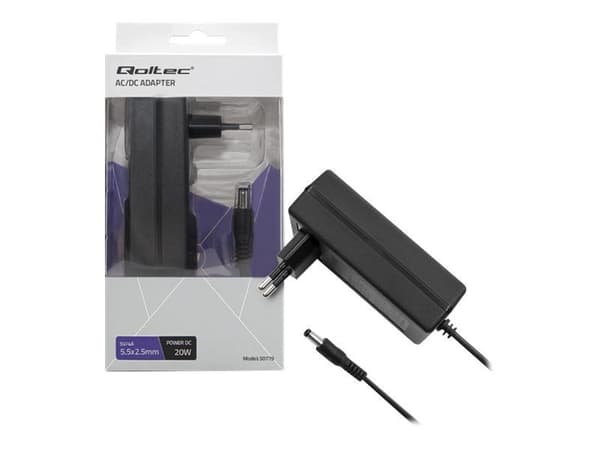 Qoltec - Strømadapter - 20 watt - 4 A (5,5 x 2,5 mm DC-jakk)
