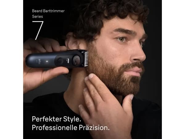 Braun Beard Trimmer Series 7 With 6 Barbering Tools Black Deep Blue