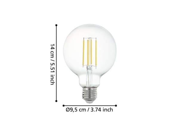 EGLO LM_LED_E27 - V2, 6 W, 60 W, E27, 20000 timer, Hvit