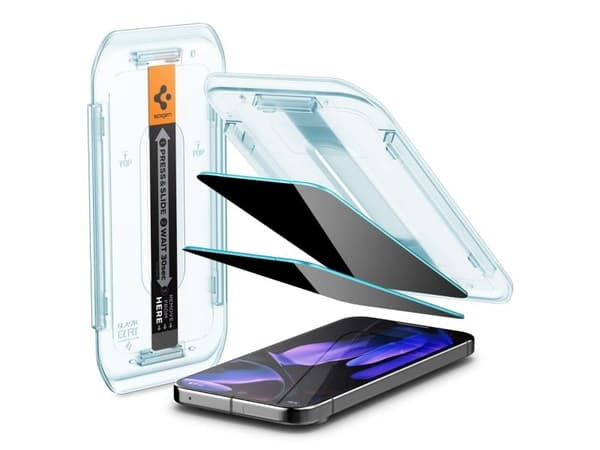 Spigen GLAS.tR EZ Fit, Google, Pixel 9/Pixel 9 Pro, Svart, 2 styck