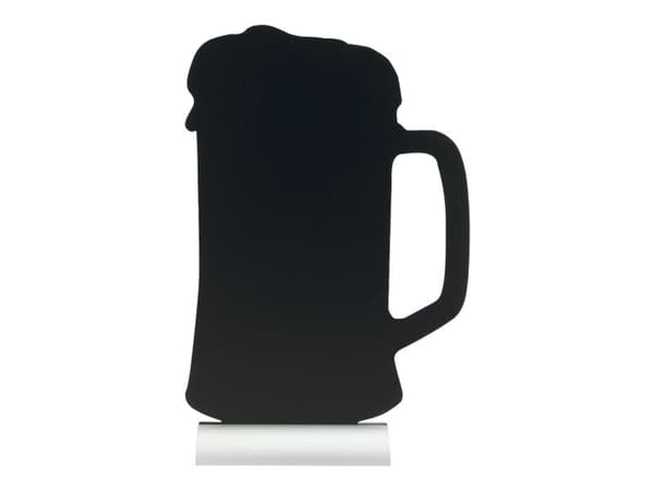 Securit® silhouet ØLGLAS bordskilt med alufod