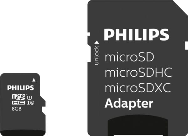 Philips FM08MP45B - Flashminnekort (microSDHC til SD-adapter inkludert) - 8 GB - Class 10 - microSDHC UHS-I