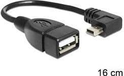 DeLOCK 83245, 0,16 m, USB A, Mini-USB B, Musta