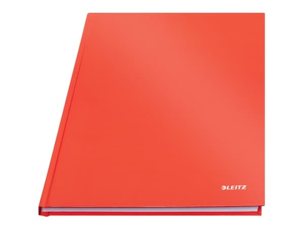 Leitz Solid - Notisbok - A4 (210 x 297 mm) - 80 ark / 160 sider - linjert - lys rød - plast