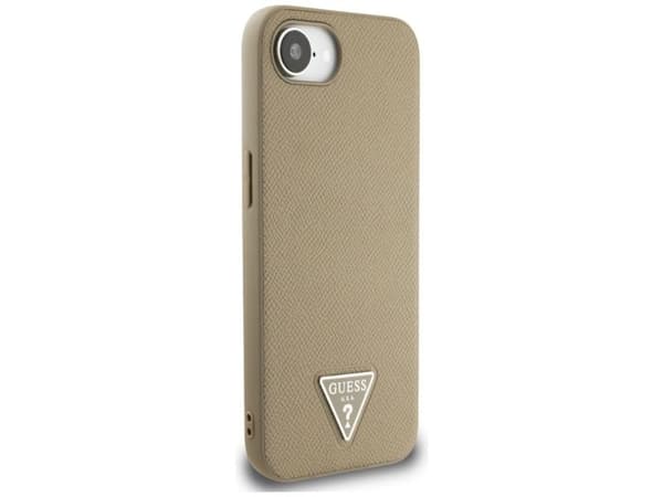 Guess Grained Triangle MagSafe-etui til iPhone 16e – brun