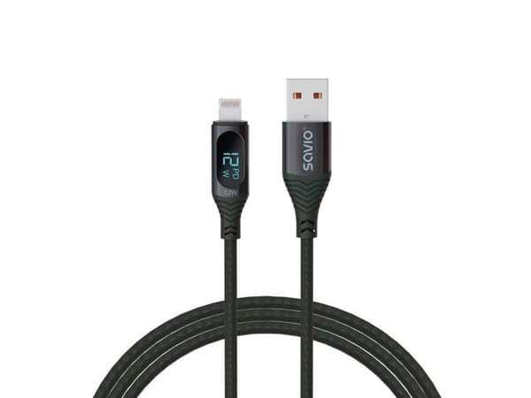 SAVIO CL-173 USB til Lightning-kabel 1m med digitalt display