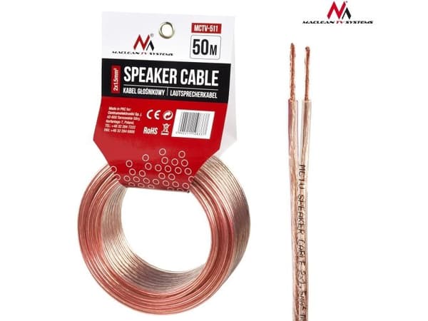 Maclean MCTV-511 - Bulkhögtalarkabel - 1.5 mm² - 50 m - transparent
