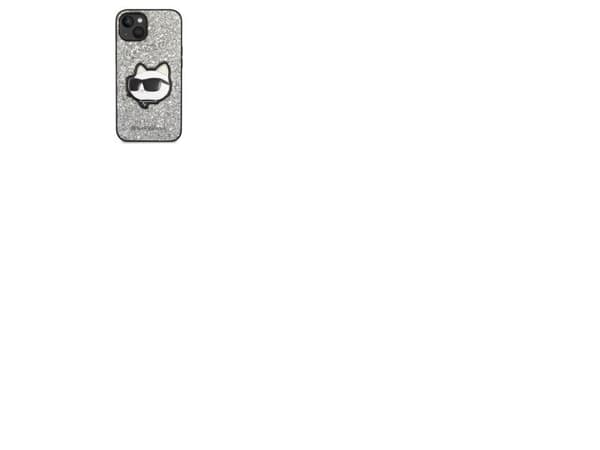 Karl Lagerfeld KLHCP14MG2CPS hardcase til iPhone 14 Plus 6,7" sølv/sølv, Glitter Choupette Patch