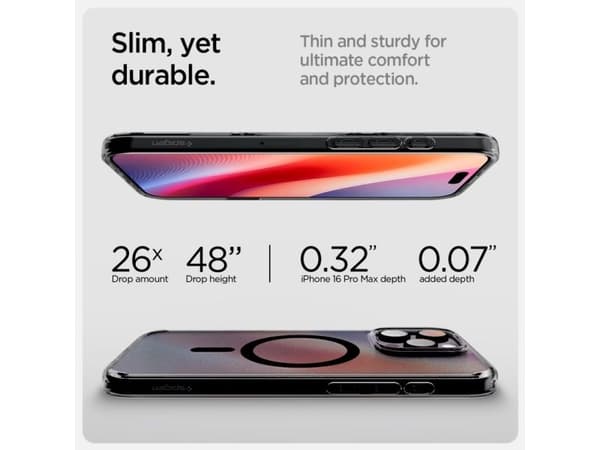Spigen iPhone 16 Pro Max Case, Apple iPhone 16 Pro Max, Svart