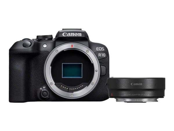 Canon EOS R10 kamerahus + monteringsadapter EF-EOS R
