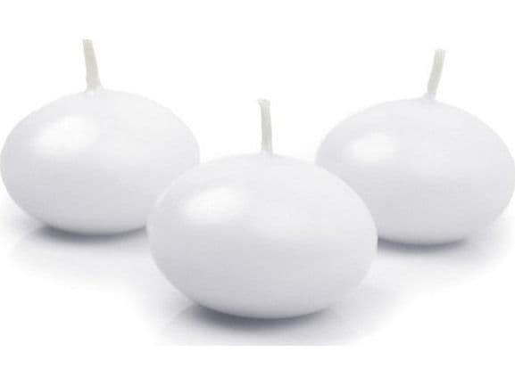 Floating Disk-lysestake hvit 5 cm 10 stk