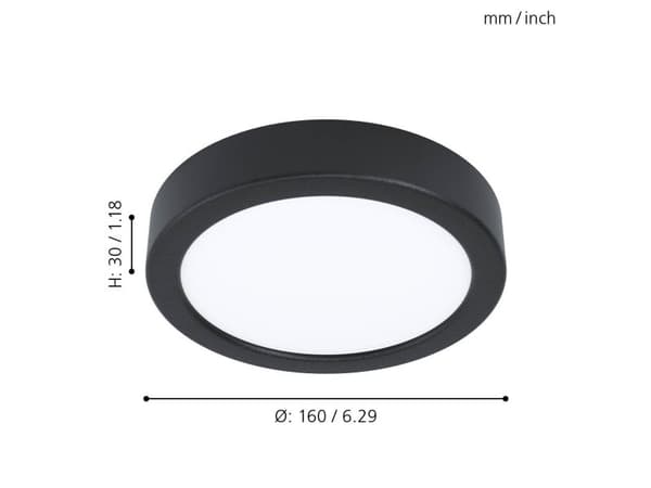 EGLO FUEVA 5 LED-plafond i sort stål