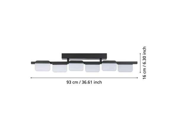 EGLO ERVIDEL LOFT 6 L930 sort/hvit