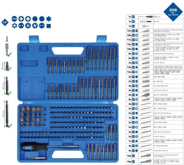 Brilliant Tools BT053208, 208 styck, 2,28 kg, B08964HB4M