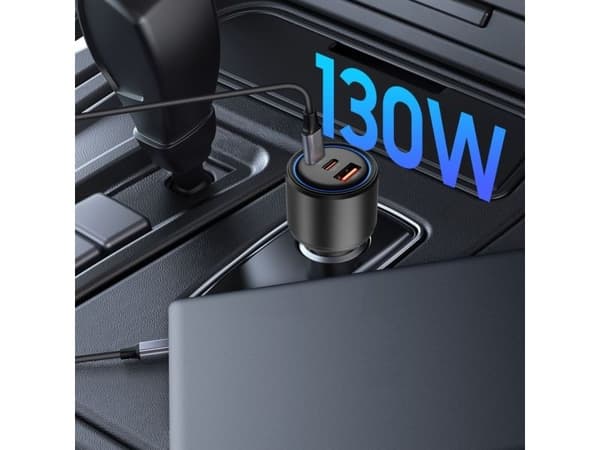Tech-Protect TECH-PROTECT CC04 3-portars bil-laddare PD130W BLACK