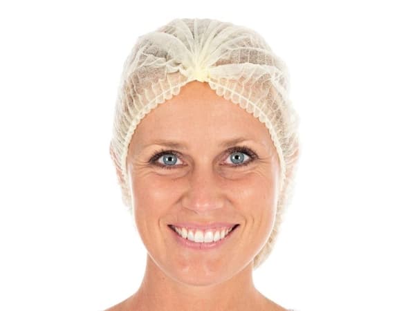 Hårnät för engångsbruk, Mop-Cap 55cm, Non-woven gul, förpackning om 1000
