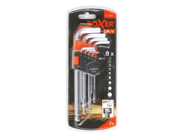 Boxer® unbrakonøglesæt 9 dele krom-vanadium
