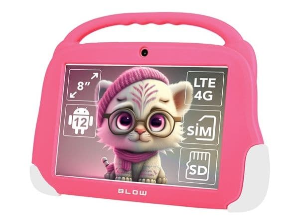 Tabletti KidsTAB8 4G BLOW 4/64GB vaaleanpunainen + kotelo