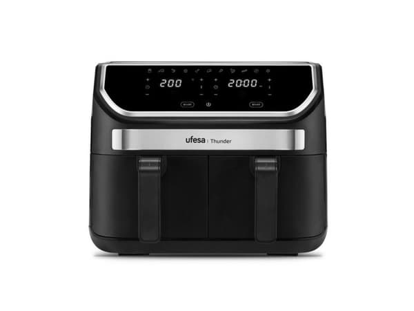 Ufesa Thunder, Varmluftsfrityr, 9 l, 200 °C, 60 min, Dobbel, Sort