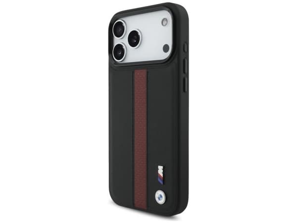 BMW M perforert stripe-logo MagSafe-deksel til iPhone 17 Pro Max - rød