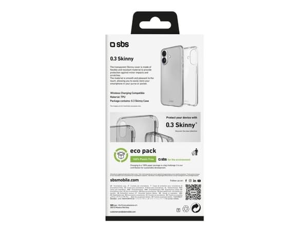 SBS slankt deksel til iPhone 16 - transparent