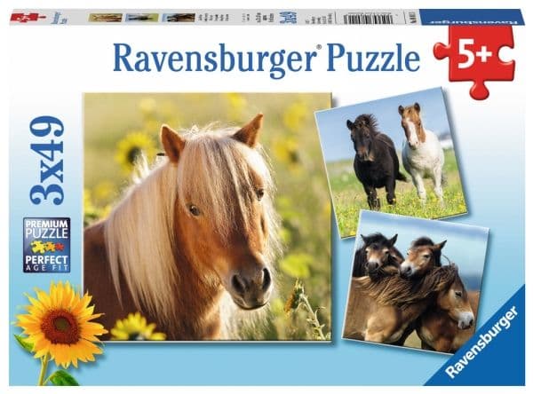 Ravensburger palapeli 3x49 palaa - Ihanat hevoset