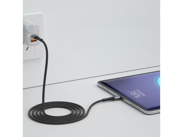 3MK USB-C - USB-C 2m USB-kaapeli Musta