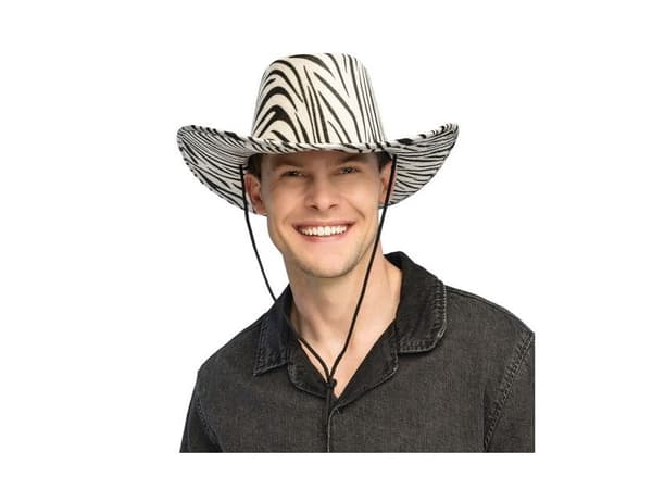 Cowboyhat med zebramønster
