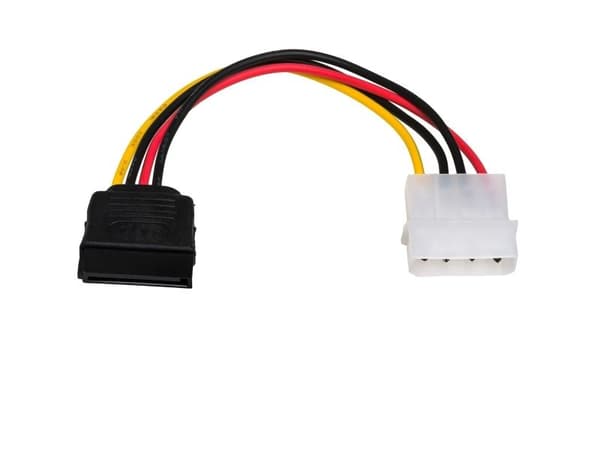 Akyga - Strømadapter - 4-pin intern strøm (hunn) til SATA-strøm (hann) - 15 cm