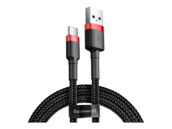 Baseus Cafule, 2 m, USB A, USB C, Musta, Punainen
